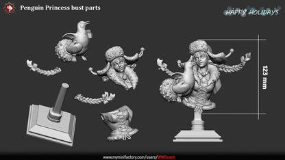 Penguin Princess – Fantasy Winter NPC Miniature & Bust