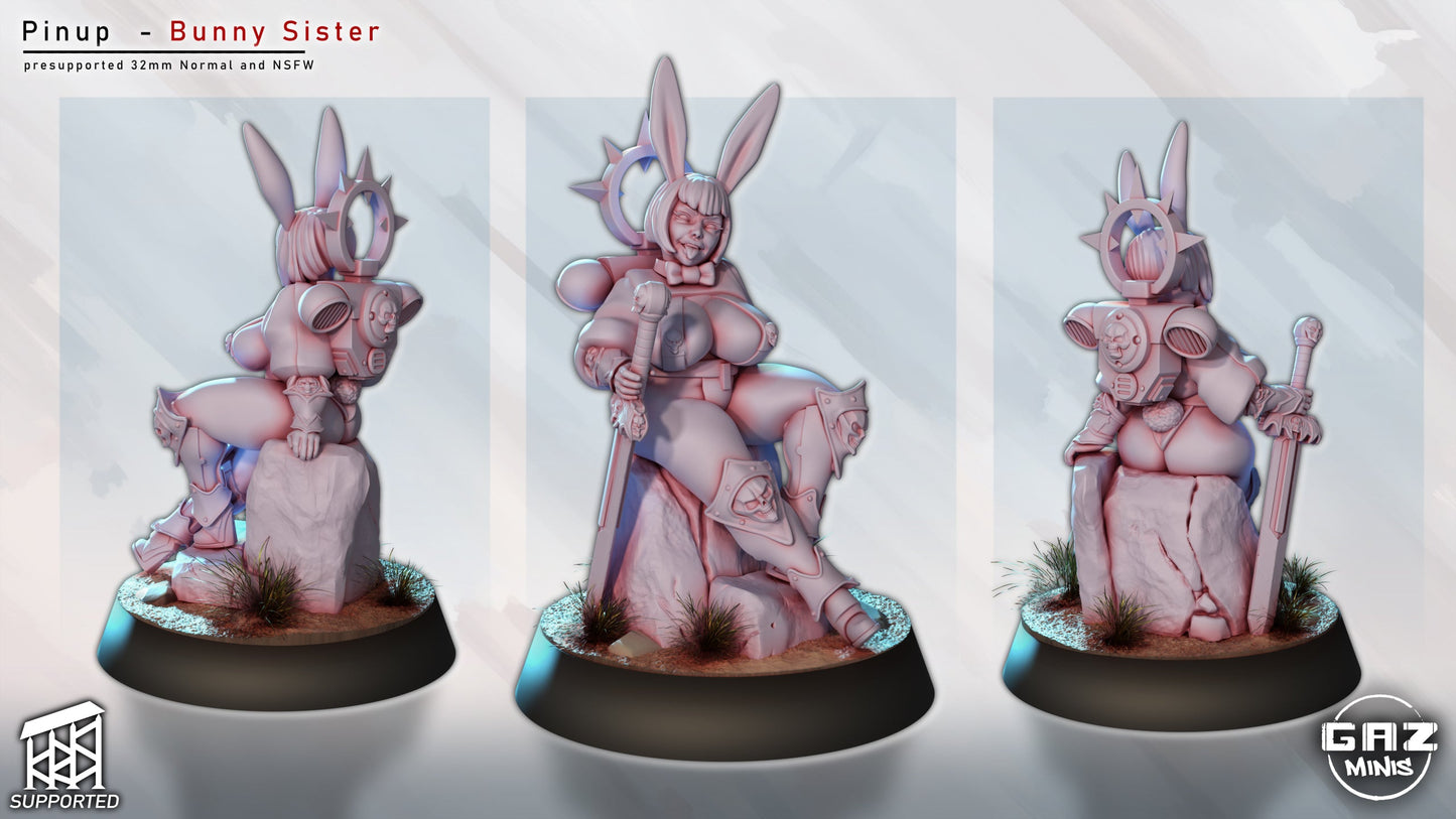 Bunny Sister Squad Captain - Sci-Fi Miniature - (SFW/NSFW 18+)