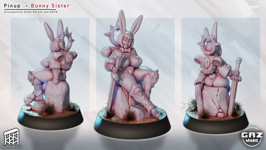 Bunny Sister Squad Captain - Sci-Fi Miniature - (SFW/NSFW 18+)