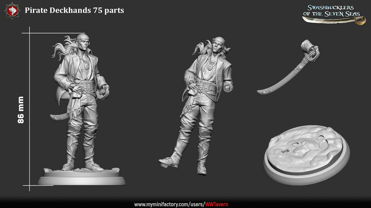 Pirate Deckhands – Human Pirate Crew Skirmishers – Miniatures & Busts