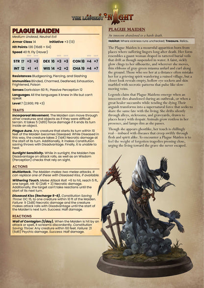 Plague Maiden – Female Necromancer – Miniature & Bust - The Longest Night