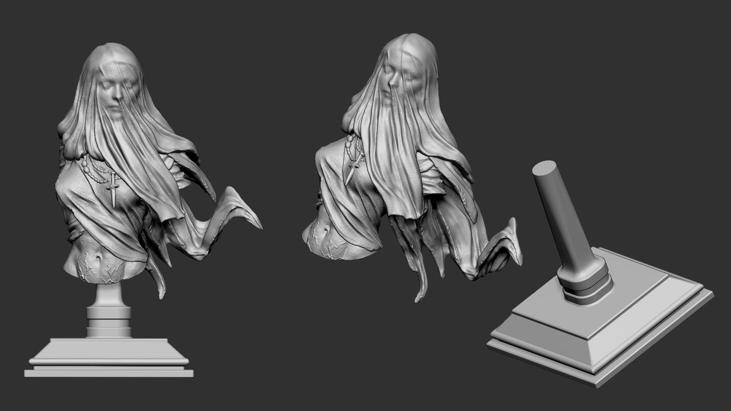 Plague Maiden – Female Necromancer – Miniature & Bust - The Longest Night