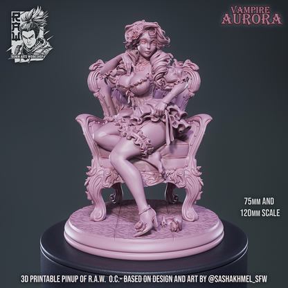 Vampire Aurora – Gothic Vampire Pinup (SFW/NSFW 18+) - 75mm & 120mm scale