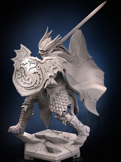 Dragon Knight – Human Fighter – Resin Tabletop Miniature