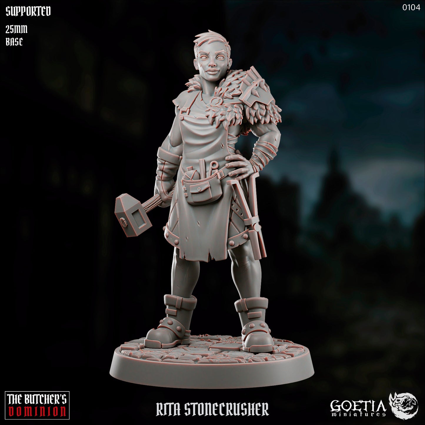 Rita Stonecrusher – Human Warrior – The Butcher’s Dominion Miniature