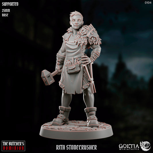 Rita Stonecrusher – Human Warrior – The Butcher’s Dominion Miniature