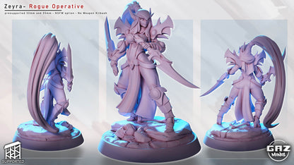 Zeyra – Valeera Sanguinar Inspired Blood Elf Shadow Rogue Miniature