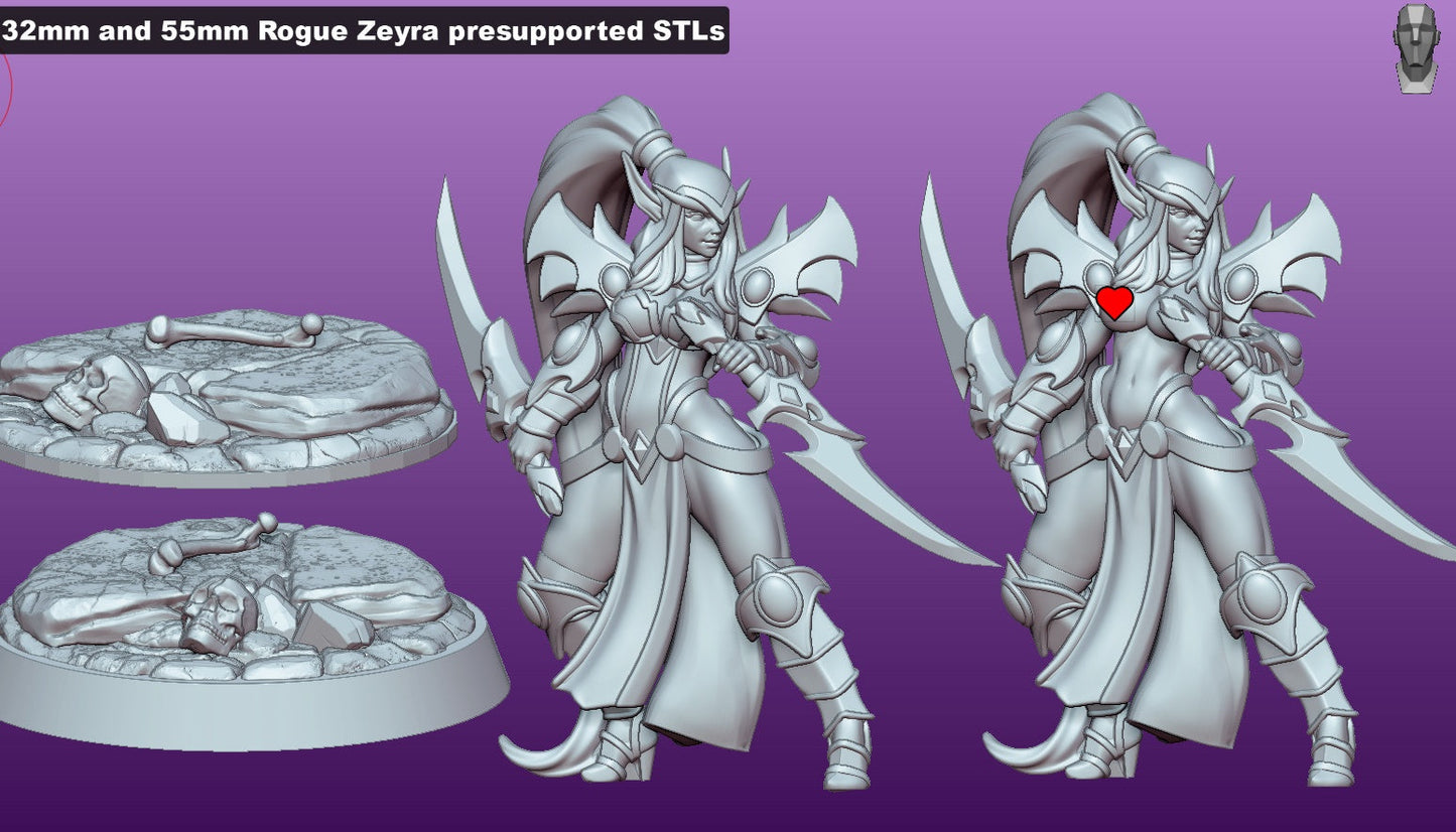Zeyra – Valeera Sanguinar Inspired Blood Elf Shadow Rogue Miniature