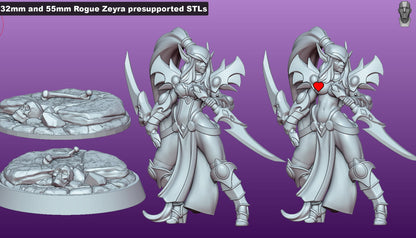 Zeyra – Valeera Sanguinar Inspired Blood Elf Shadow Rogue Miniature