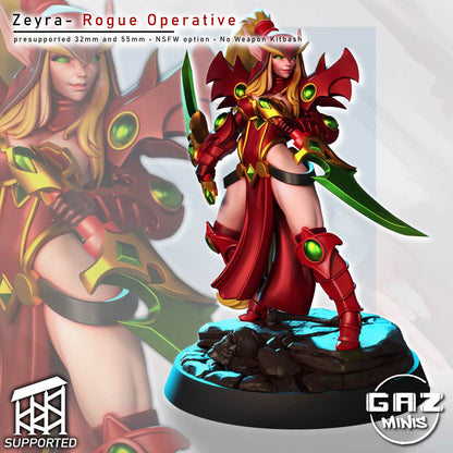 Zeyra – Valeera Sanguinar Inspired Blood Elf Shadow Rogue Miniature