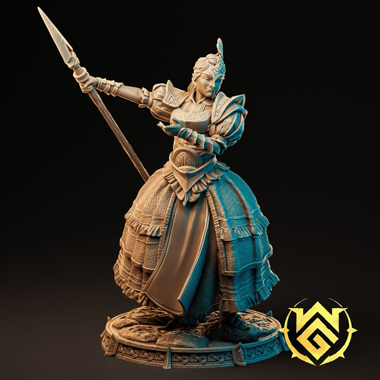 Royal Spearguard - Female Warrior Bust and Miniature