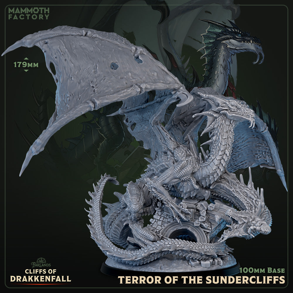 Sagerasa Twinflame Two-Headed Black Dragon Miniature