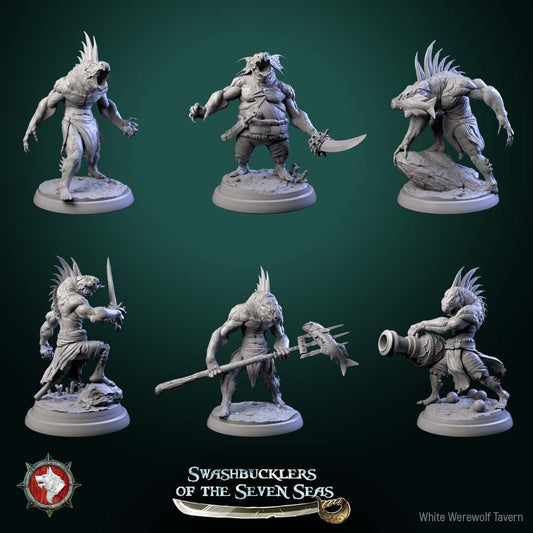 Scaled Gunners – Reptilian Gunner Pirates – Swashbucklers of the Seven Seas – Miniatures