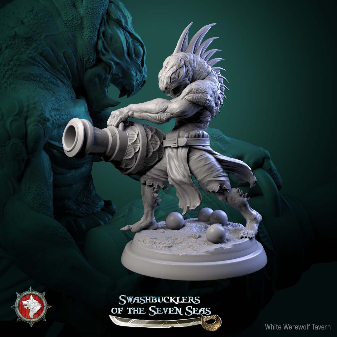 Scaled Gunners – Reptilian Gunner Pirates – Swashbucklers of the Seven Seas – Miniatures