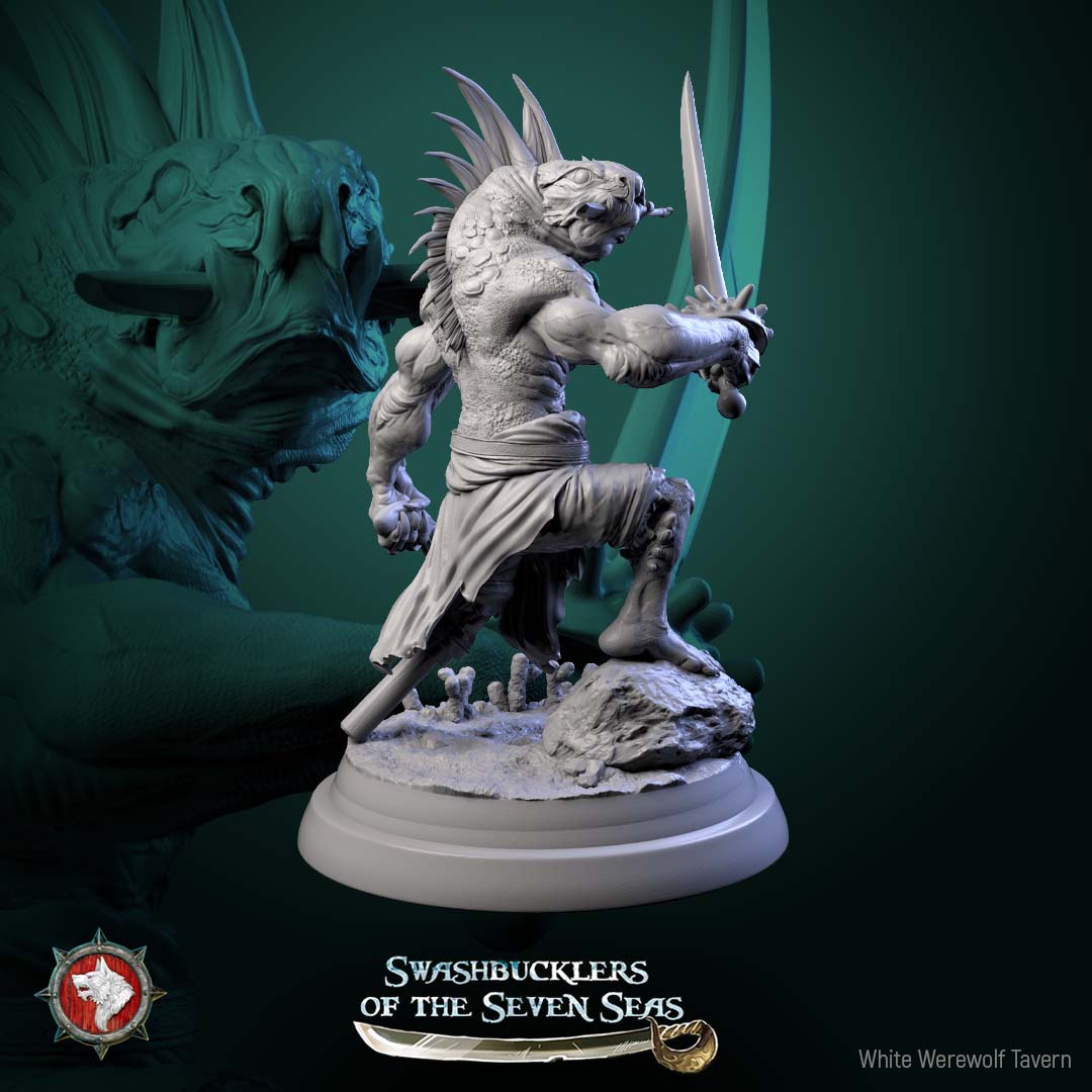 Scaled Gunners – Reptilian Gunner Pirates – Swashbucklers of the Seven Seas – Miniatures