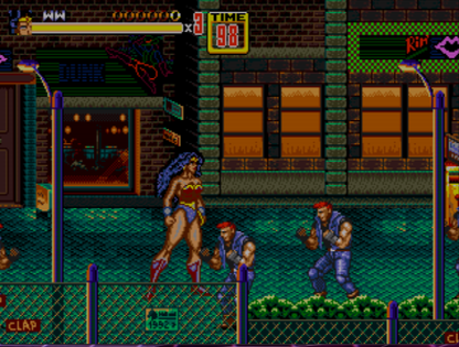 Wonder Woman in Streets of Rage 2 Sega Genesis Video Game Cart