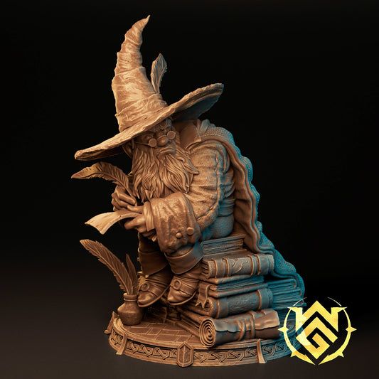 Scrib Galloway – Gnome Wizard Scholar – Miniature & Bust