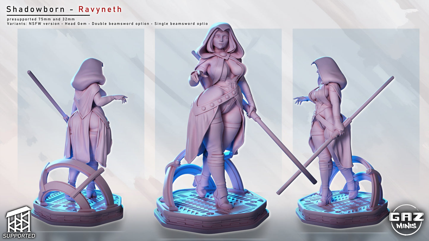 Shadowborn Ravyneth – Darth Talon Inspired Sith Sorceress – Star Wars Dark Side Miniature (SFW/NSFW 18+ Only)
