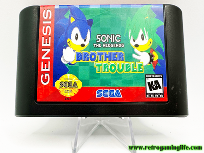 Sonic the Hedgehog Brother Trouble Sega Genesis Reproduction Video Game Cart