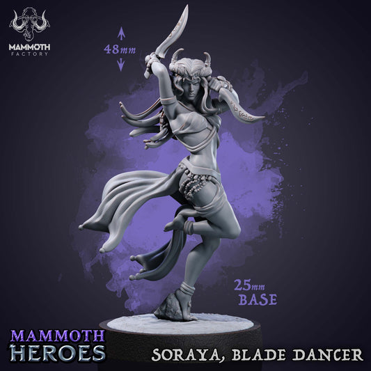 Soraya, the Blade Dancer – Tiefling Rogue Female Miniature