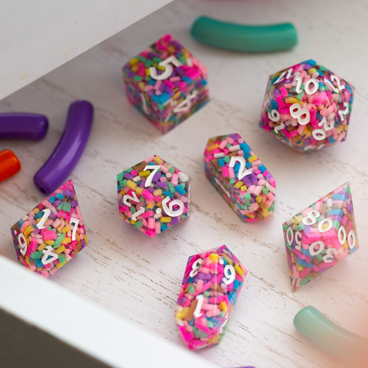 Sugar Rush Handmade Resin DND Dice Set