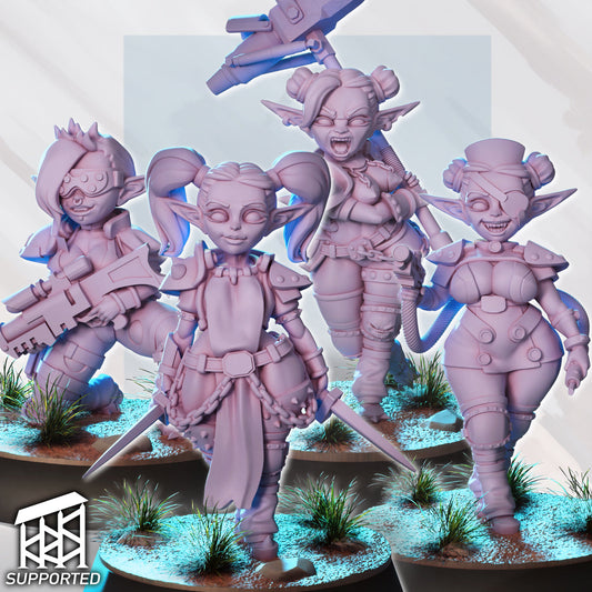 Goblin Junkers – Female Goblin Mercenaries – Sci-Fi Miniatures (SFW/NSFW 18+ Only)