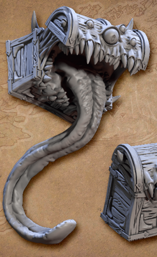 Treasure Chests and Mimic Miniatures