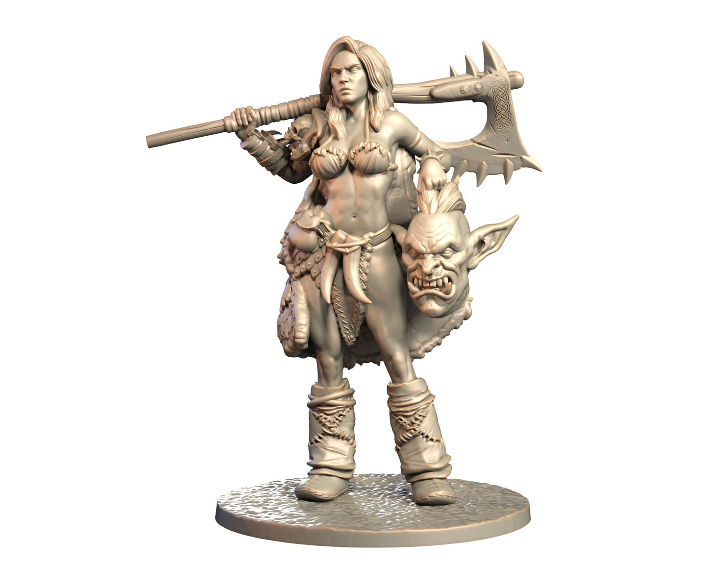 Ulrakka - Female Human Barbarian Miniature - Blade & Fury