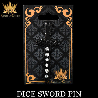 Dice Sword Enamel Pin