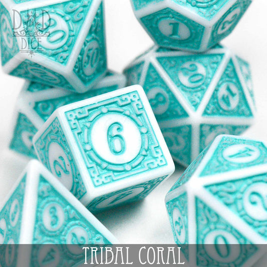 Tribal Coral Dice Set