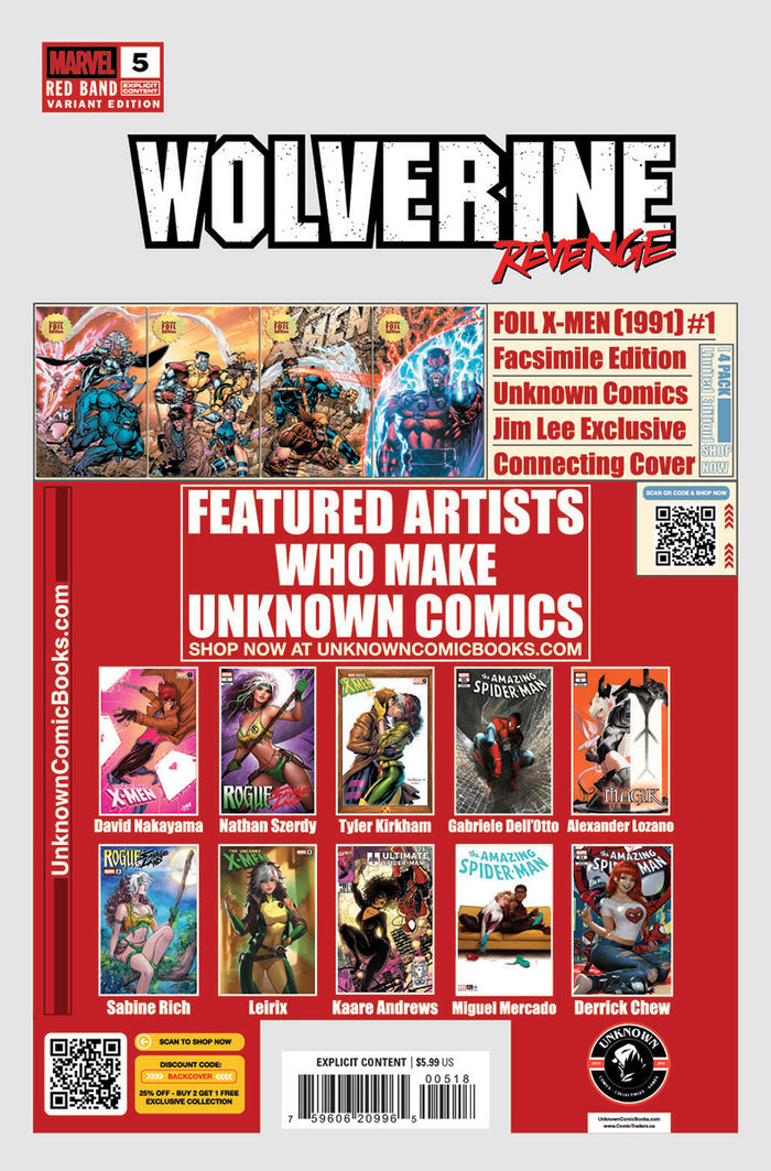 [Signed by Hickman] Wolverine: Revenge - Red Band #5 Unknown Comics Kirkham Convention Exclusive Var Explicit Content [INST]
