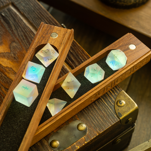 Black Walnut Wood Magnetic Dice Storage Box