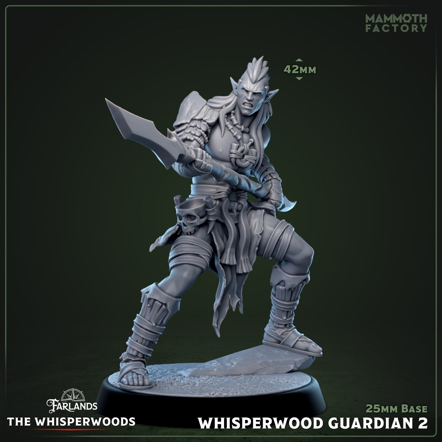Whisperwood Guardians - Male Elf Barbarian Miniatures