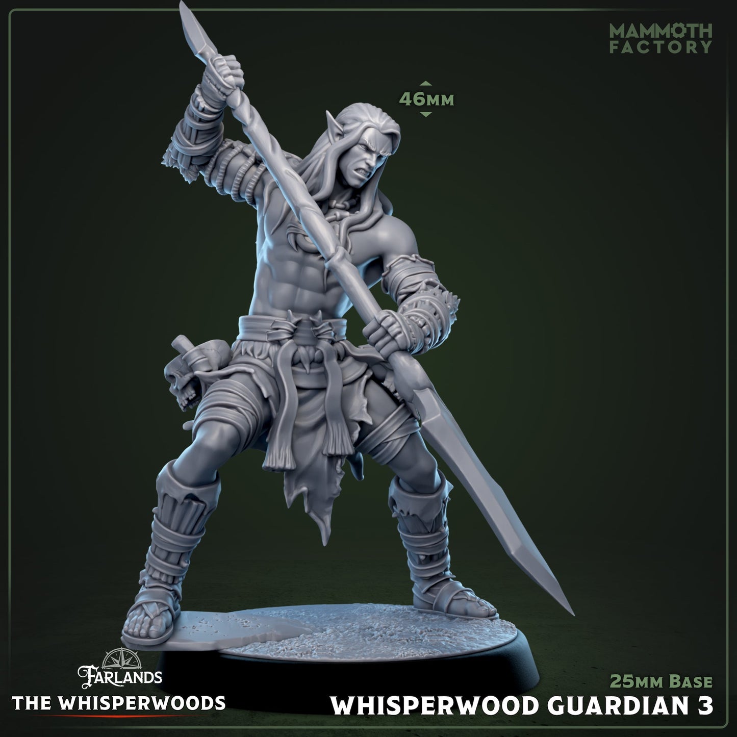 Whisperwood Guardians - Male Elf Barbarian Miniatures