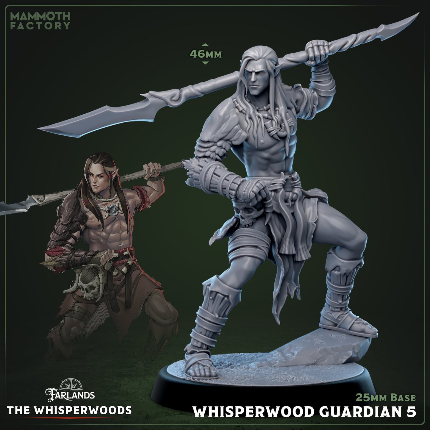 Whisperwood Guardians - Male Elf Barbarian Miniatures
