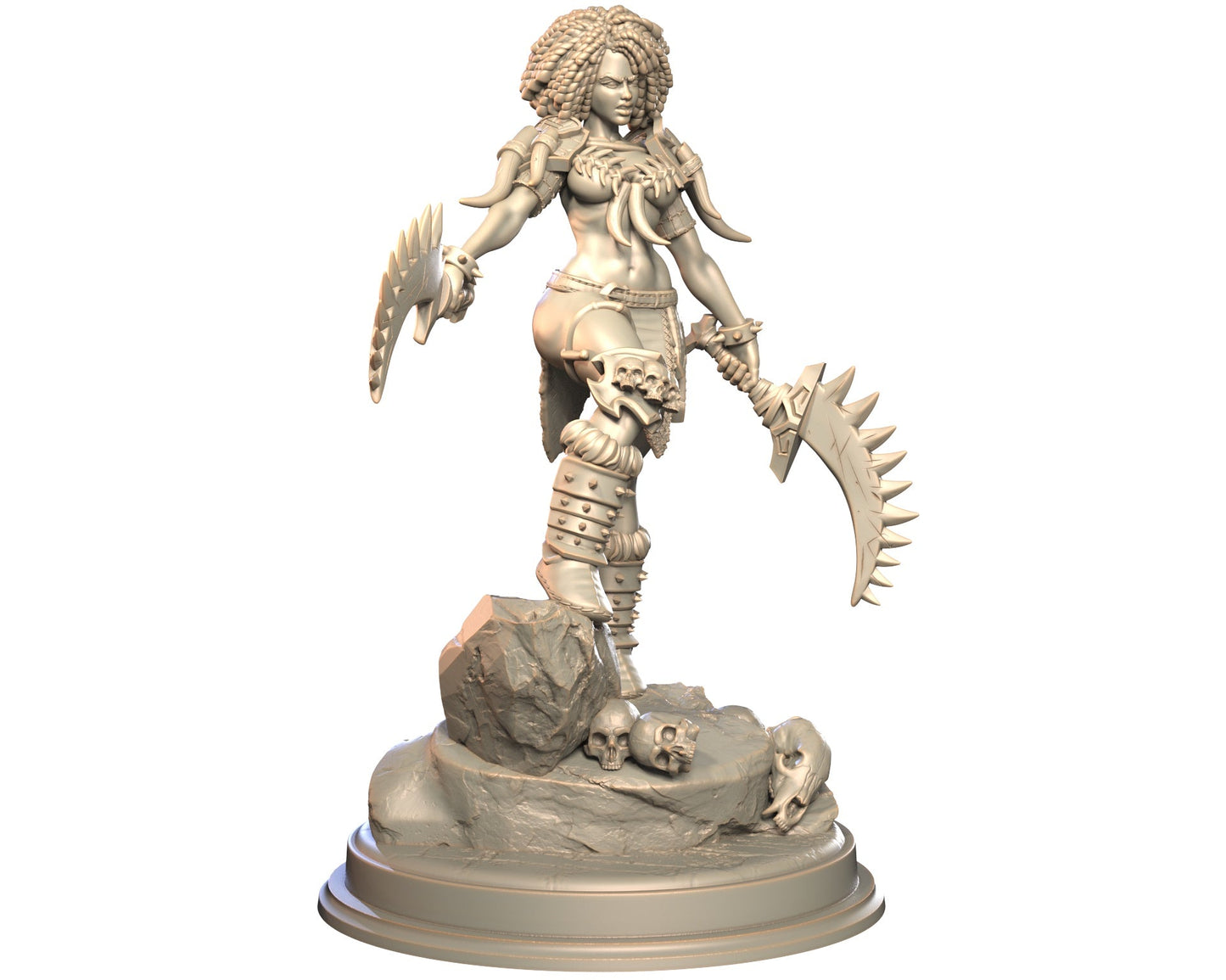 Zahraka - Female Human Barbarian Miniature - Blade & Fury