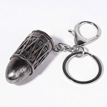 Antique Nickel Bullet Hollow Metal D20 Dice Cage Necklace + 7 Mini Metal Dice Set