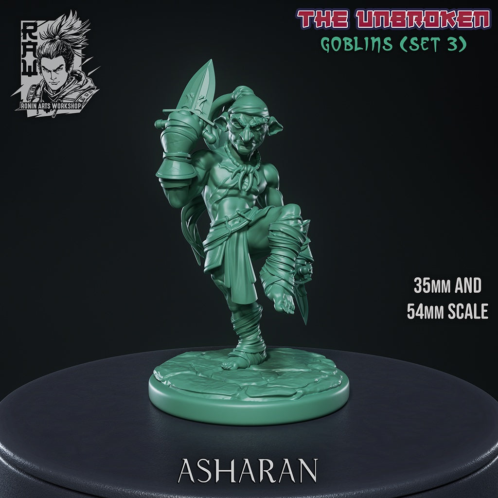 Asharan the Pit Fighter – Goblin Monk – Resin Tabletop Miniature
