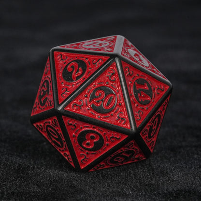 Black and red magic pattern acrylic DND dice set