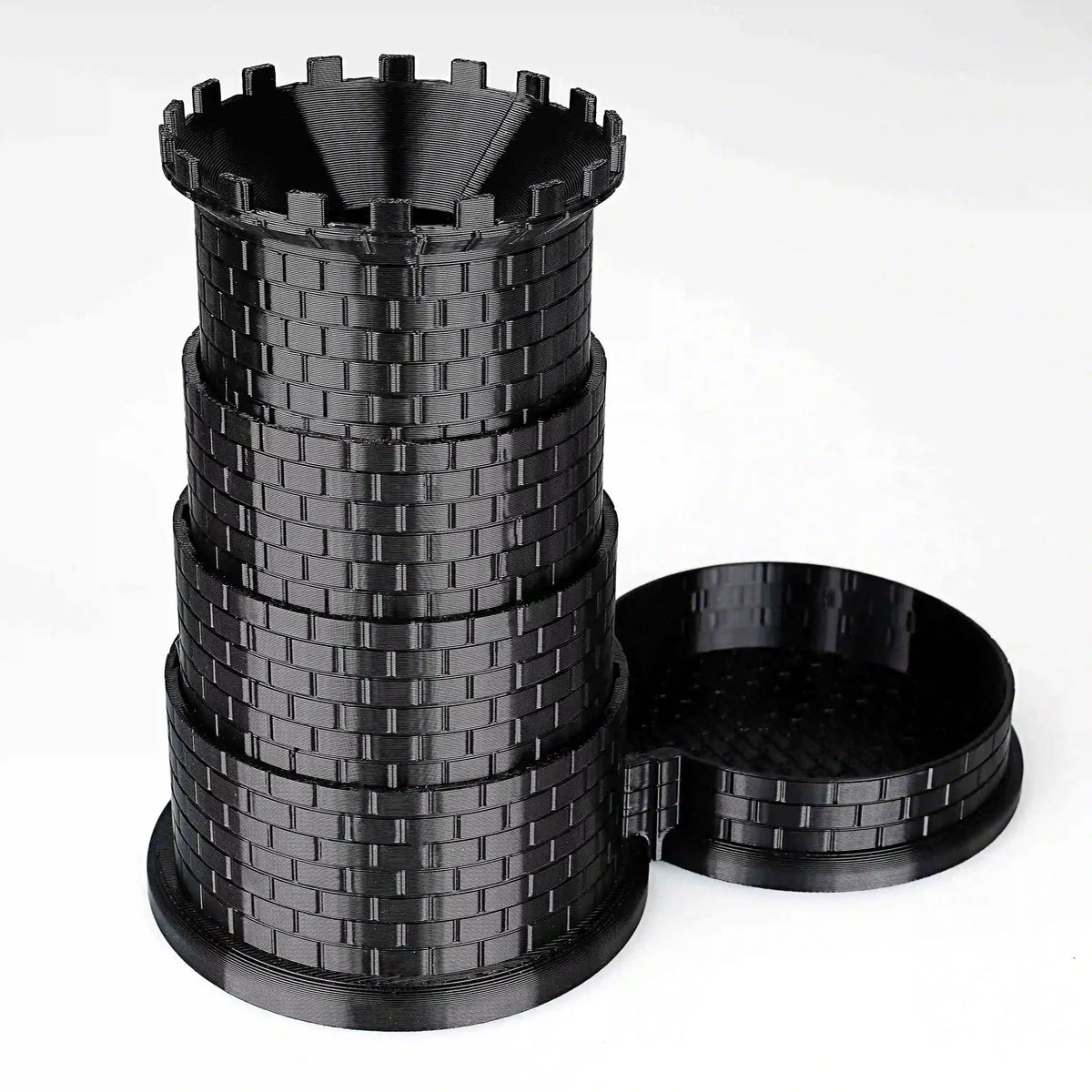 Black Castle Rotatable Folding Retractable DND Dice Tower with Dice Tray