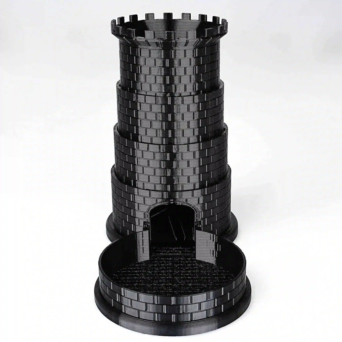Black Castle Rotatable Folding Retractable DND Dice Tower with Dice Tray