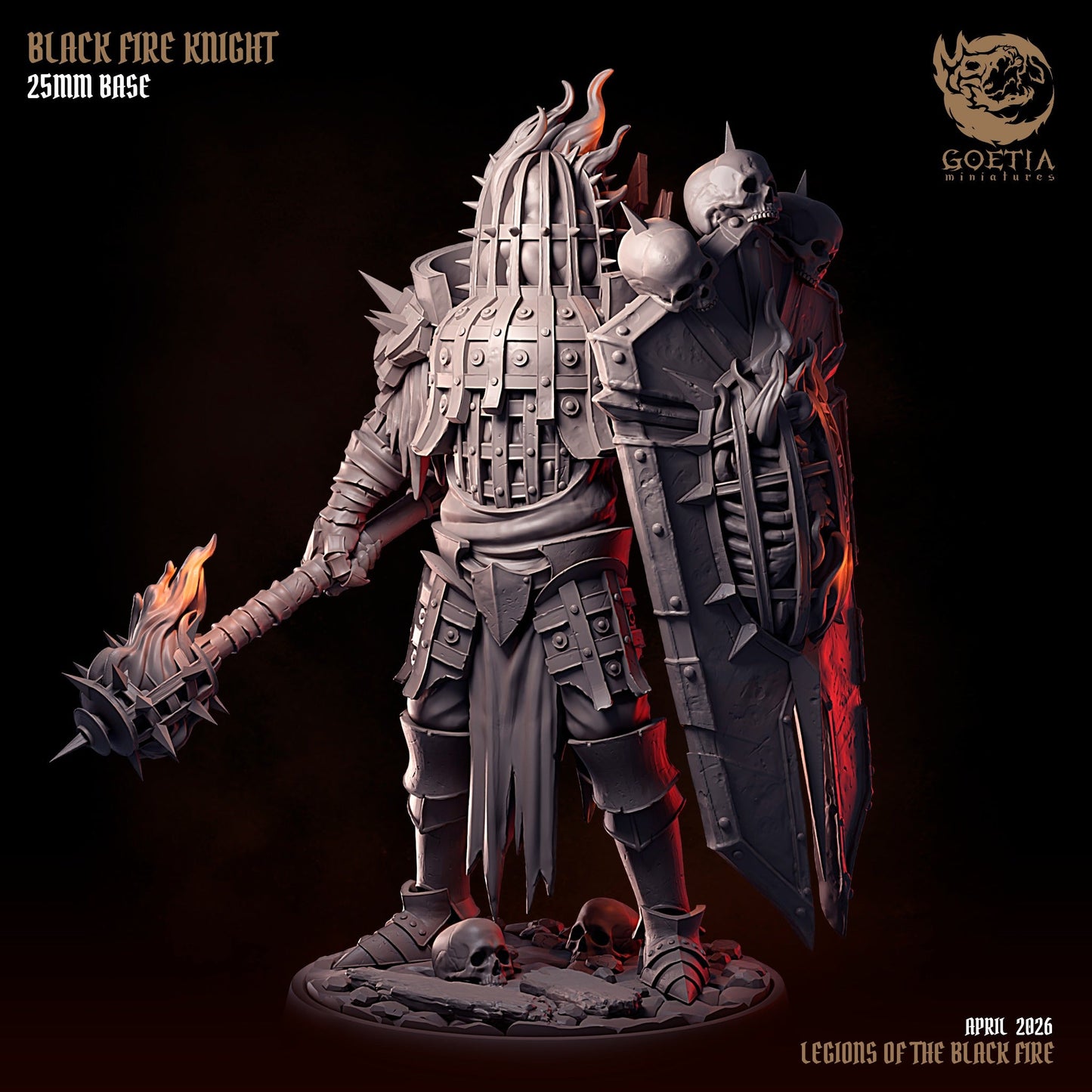 Black Fire Knight – Abyssal Knight Resin Tabletop Miniature
