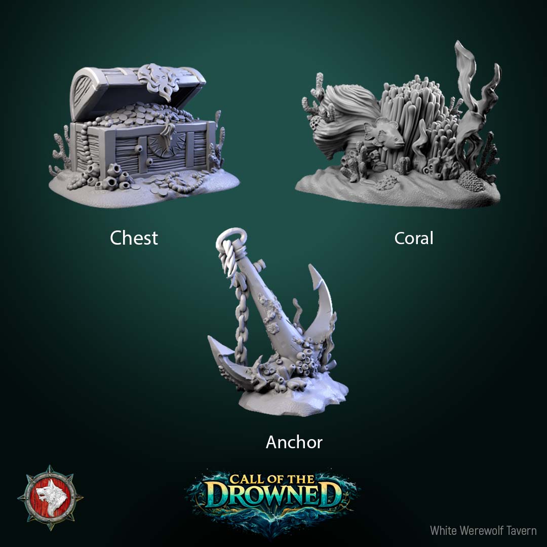 Call of the Drowned – Underwater Terrain Set – Resin Tabletop Scenery
