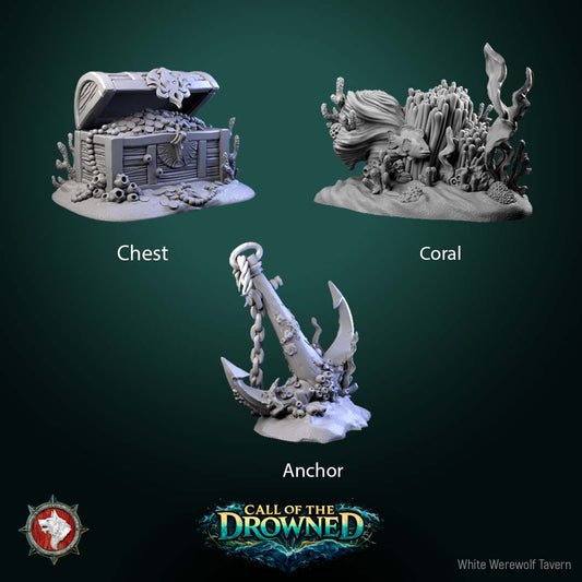 Call of the Drowned – Underwater Terrain Set – Resin Tabletop Scenery