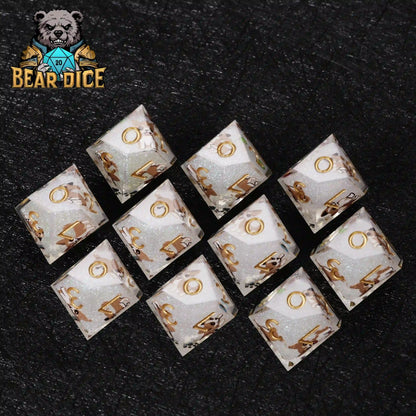 Chihuahua Resin D10 Die + Gold Numerals (Ten-Sided Die)