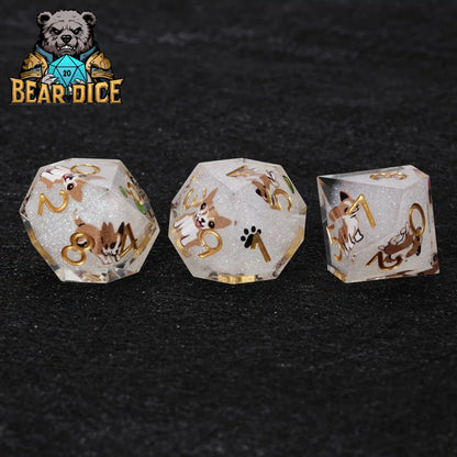 Chihuahua Resin D10 Die + Gold Numerals (Ten-Sided Die)