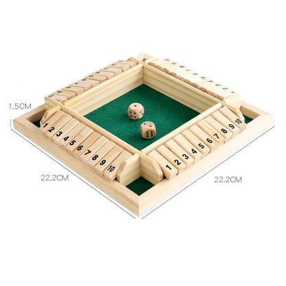 Close the Box Dice Game - Wooden Party Strategy Board Game