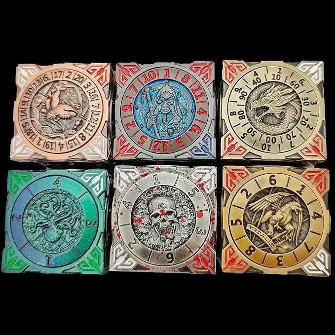 Cool Table Game Dice Spinner: 7-in-1 Metal Solid Cube Six-Sided Circular Spinning Roulette Dice