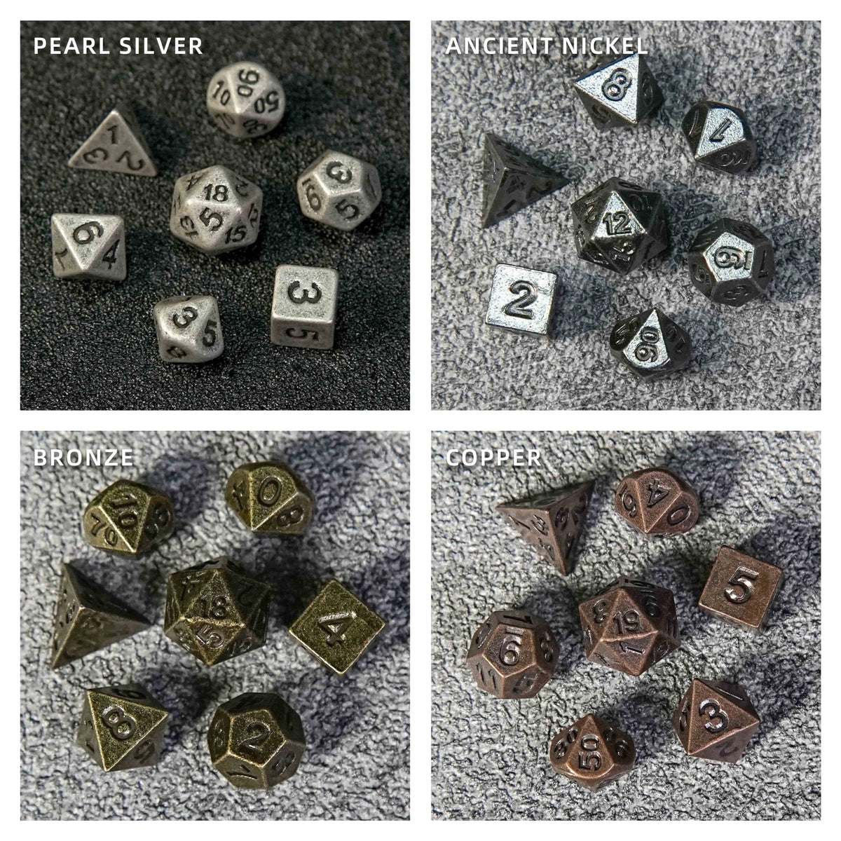 Copper Metal Bullet D20 Dice Cage with Mini DND Dice Set