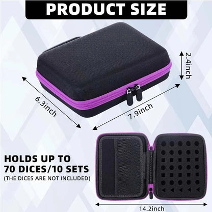 Dice Collection - DND Acrylic Dice Set Storage Box + Zippered Dice Case + Logo Badge